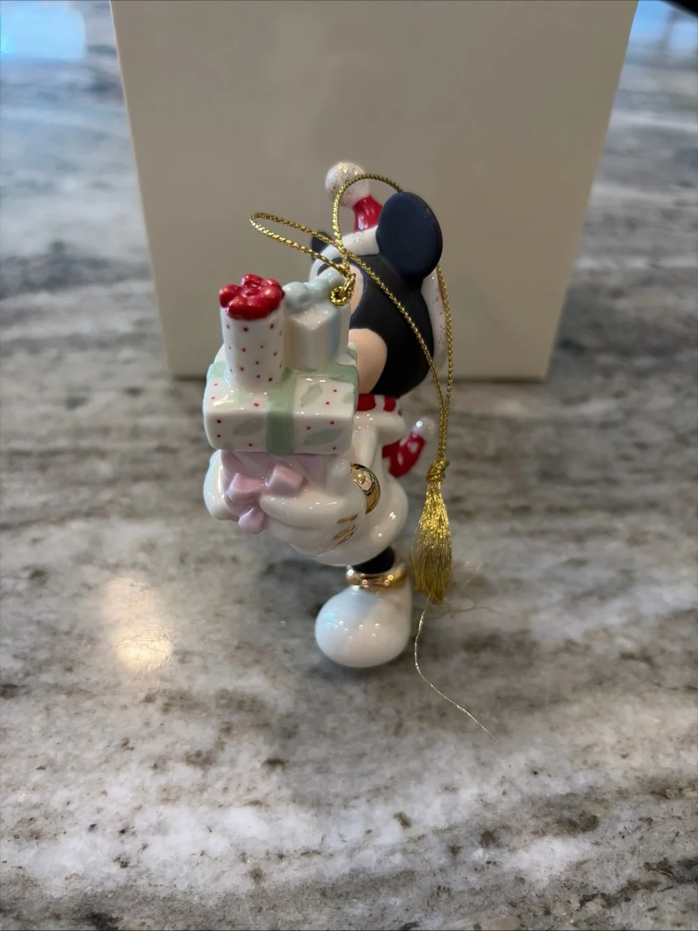 Lenox Mickey Mouse Holiday Ornament - White, Red & Black 2006